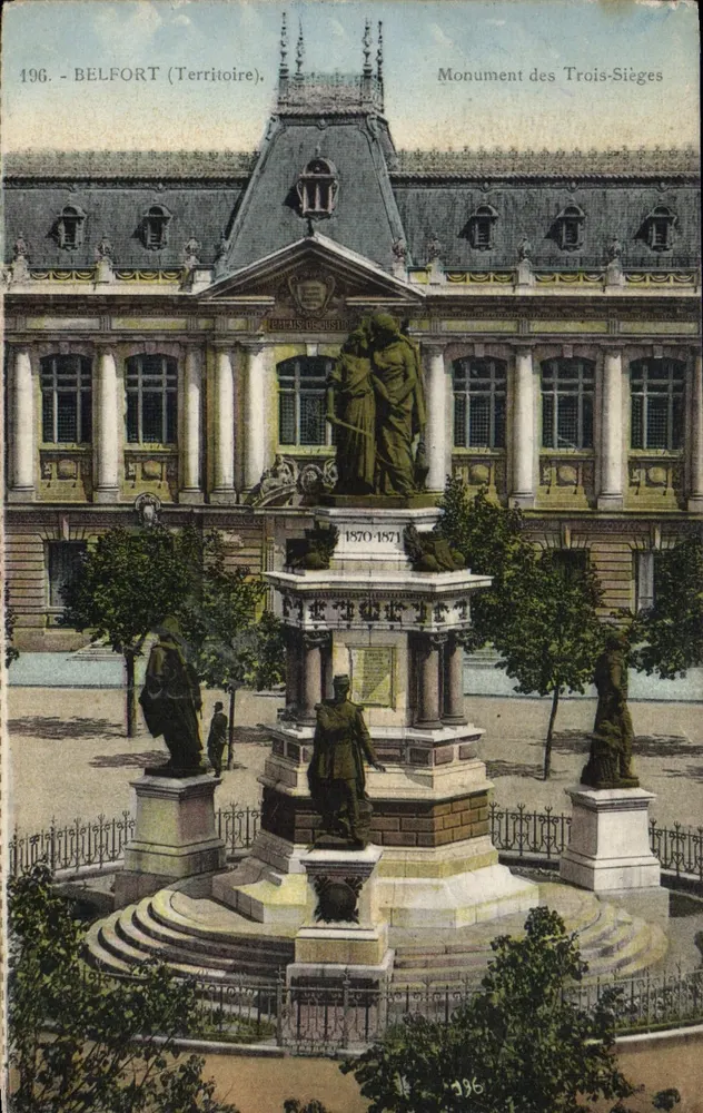 Belfort (Territoire) — Monument dos Três Assentos — editor C. Kaeppen, n° 196 - Frente
