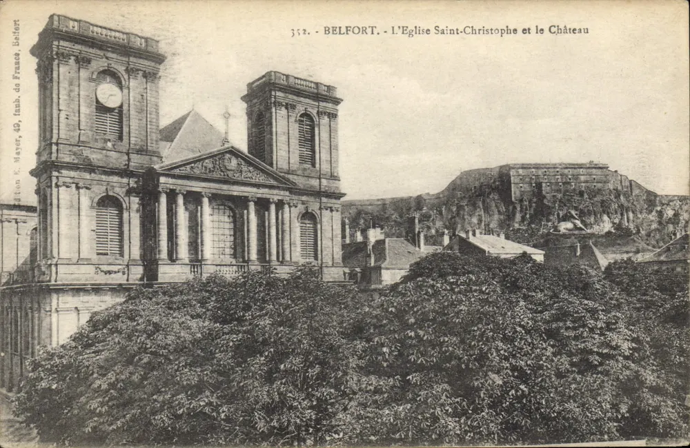 Belfort - Kirche Saint-Christophe und das Schloss — Verlag: Nayer, 40, Belfort, Nr. 352 - Vorderseite