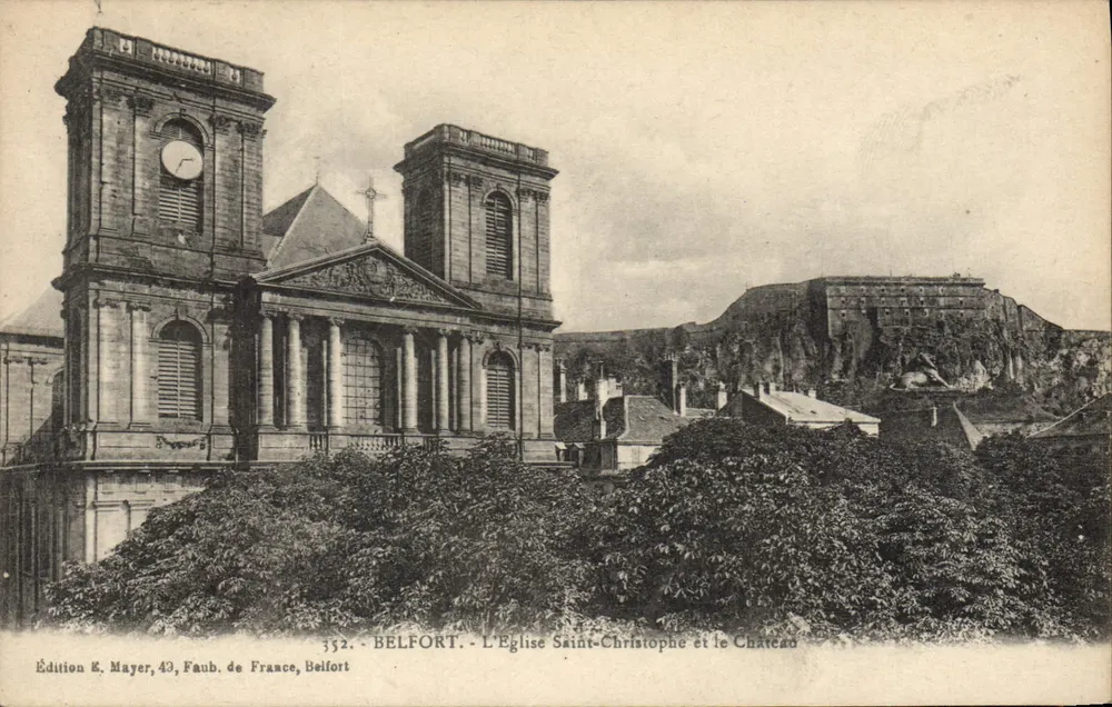 Belfort - L'Église Saint-Christophe et le Château - Recto