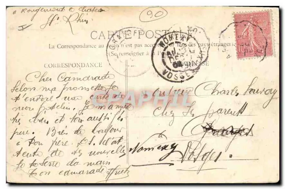 Vue Générale de ROUGEMONT-le-CHATEAU — éditeur Gauchet, Rougemont - Verso