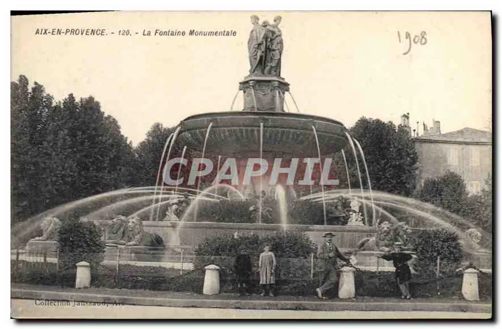 Aix-en-Provence — Monumentale Fontäne — Sammlung Jaussaud, n°120 - Vorderseite
