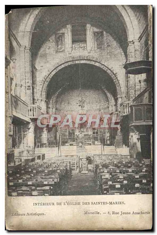 Interior da Igreja das Santas-Márias — Marselha — Editores Artísticos - Frente