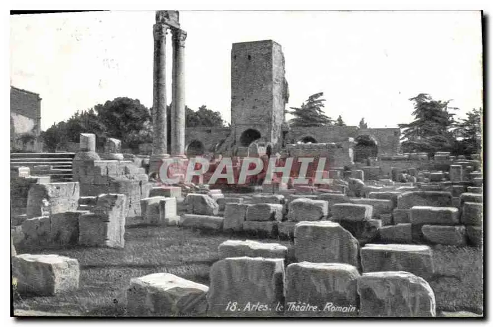 Arles. het Romeinse Theater — Antieke ansichtkaart n°18 — uitgever Graphphil - Voorkant