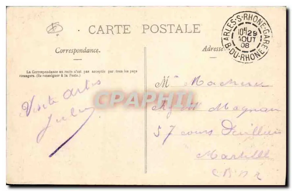 Arles — Allée des Aliscamps — Grab der Consuln — Sammlung J. Poirey - Rückseite