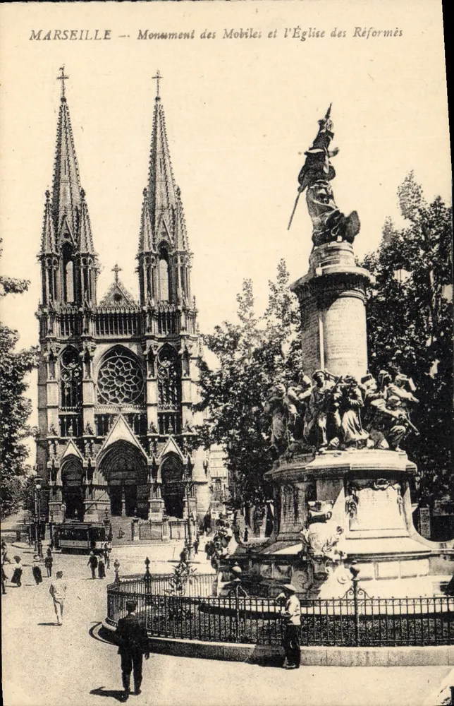 Marseille — Denkmal der Mobiles und die Kirche der Reformierten - Vorderseite