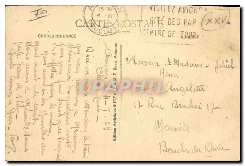 Ankunft der Stiere — Stes-Maries-de-la-Mer (In Camargue) — Sammlung Idéale, Cliché F. Beau - Rückseite