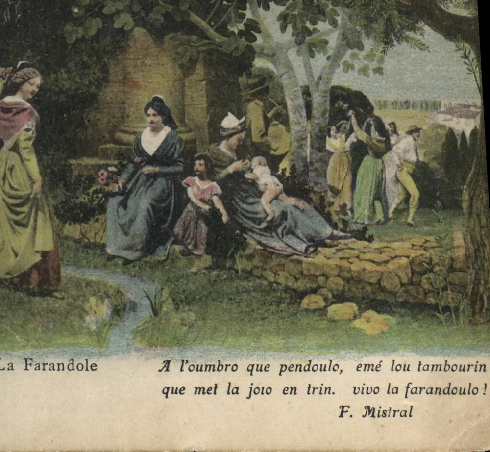 La Farandole — cena de aldeia — F. Mistral - Frente