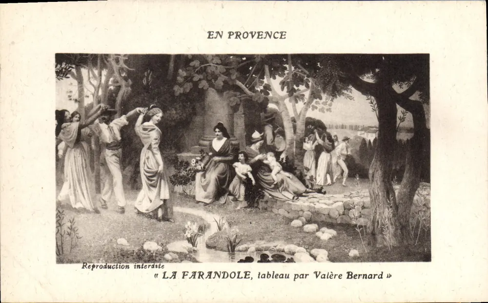 In der Provence — La Farandole, Gemälde von Valère Bernard — Edition Art M Bernard - Vorderseite