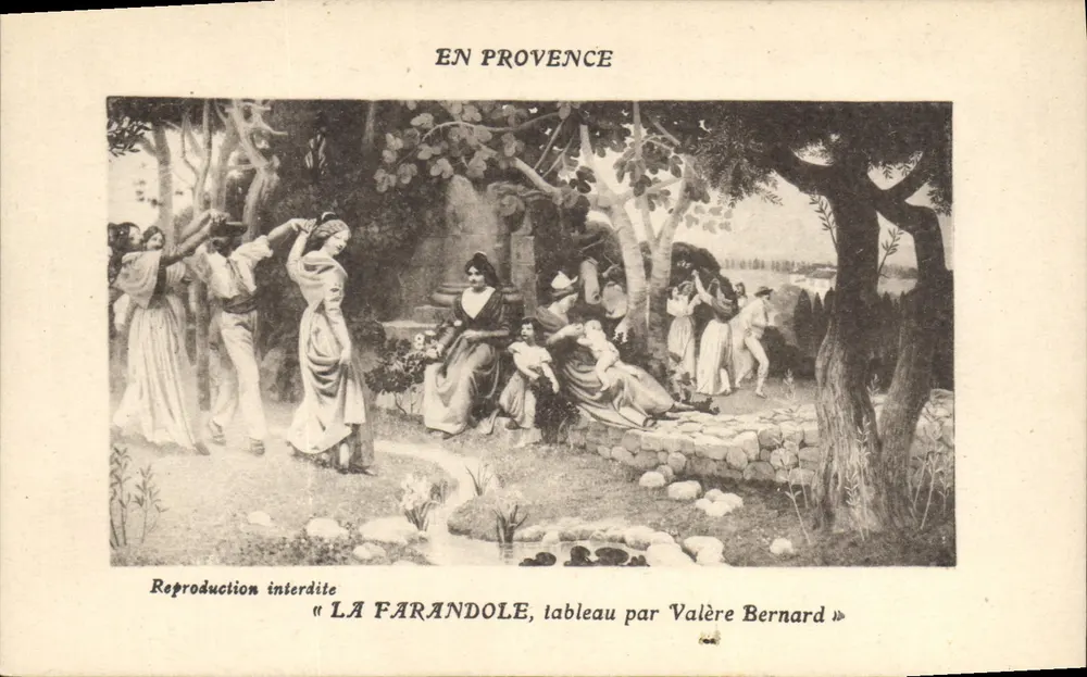 La Farandole — Gemälde von Valère Bernard — Éd. d'Art M. Bernard, Varennes-Haute-Loire - Vorderseite
