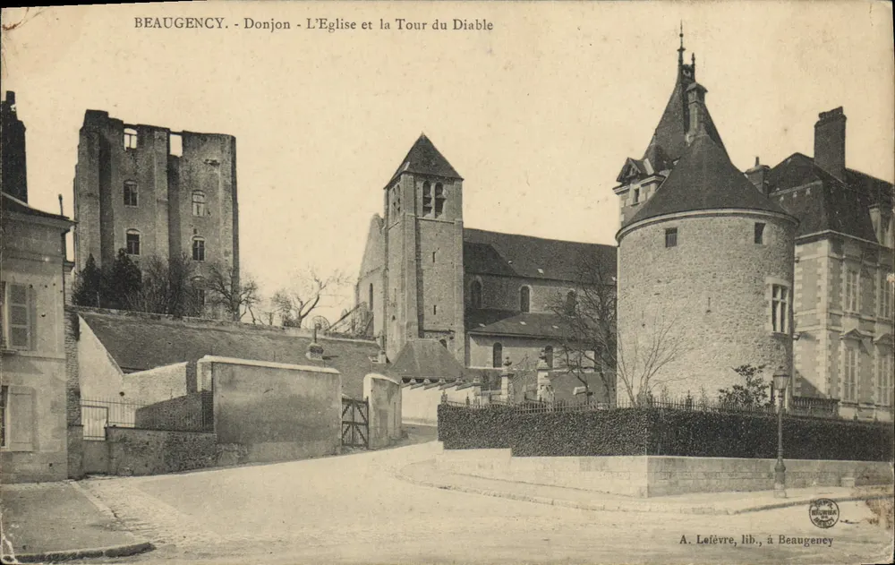 Beaugency - Torre de defesa, a Igreja e a Torre do Diabo — A. Lefèvre, livr., em Beaugency - Frente