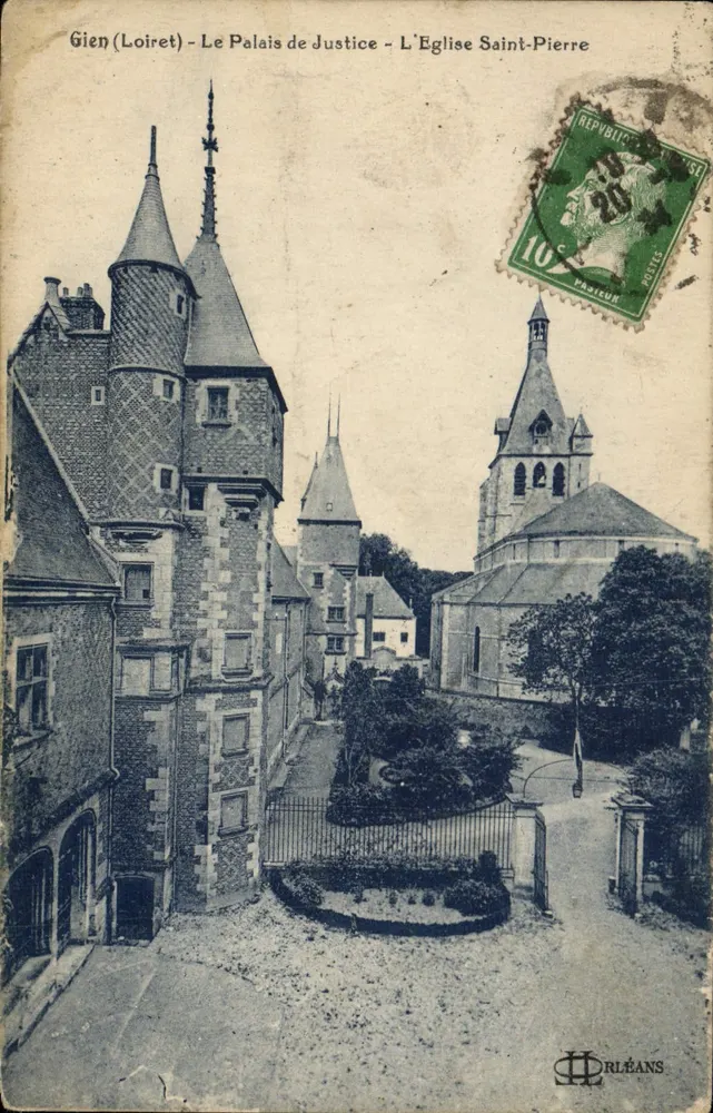 Gien (Loiret) - Das Palais de Justice - Die Kirche Saint-Pierre — L. Lenormand, Orléans - Vorderseite