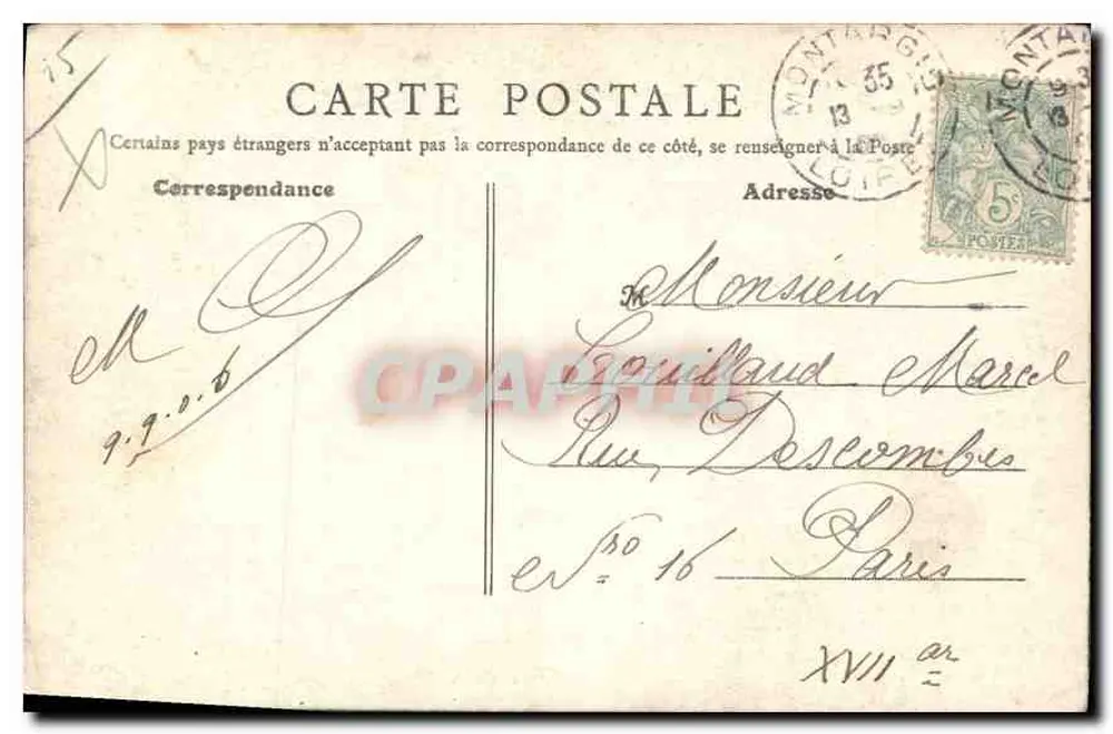 Gien — Estátua de Vercingétorix — Editor não identificado, número de série não visível - Verso