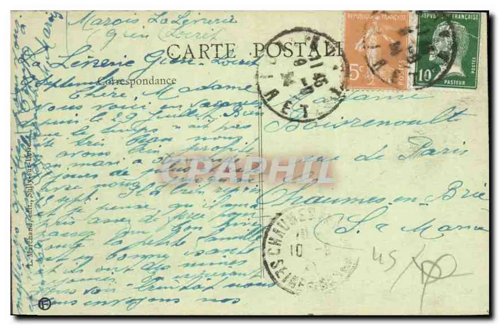 Gien (Loiret) - Vista Geral — editor L. Marchand, série 1225 - Verso