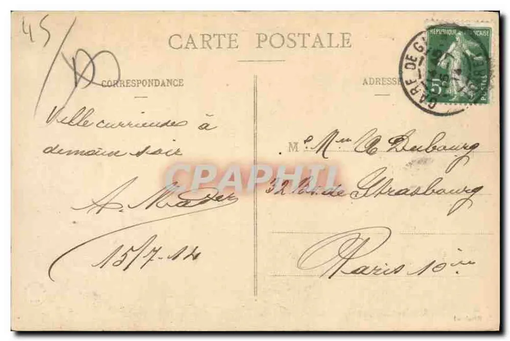 Gien (Loiret) — Vista geral — editor não identificado, n° 215 - Verso
