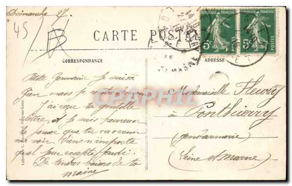 Gien (Loiret) — Vista Geral (Aval) — editor não identificado, número de série não visível - Verso