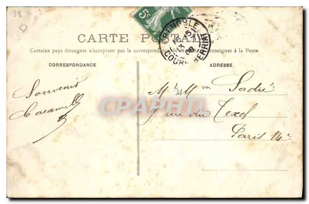 Grenoble — Panorama da Cidade — C.B., Grenoble, n°217 - Verso