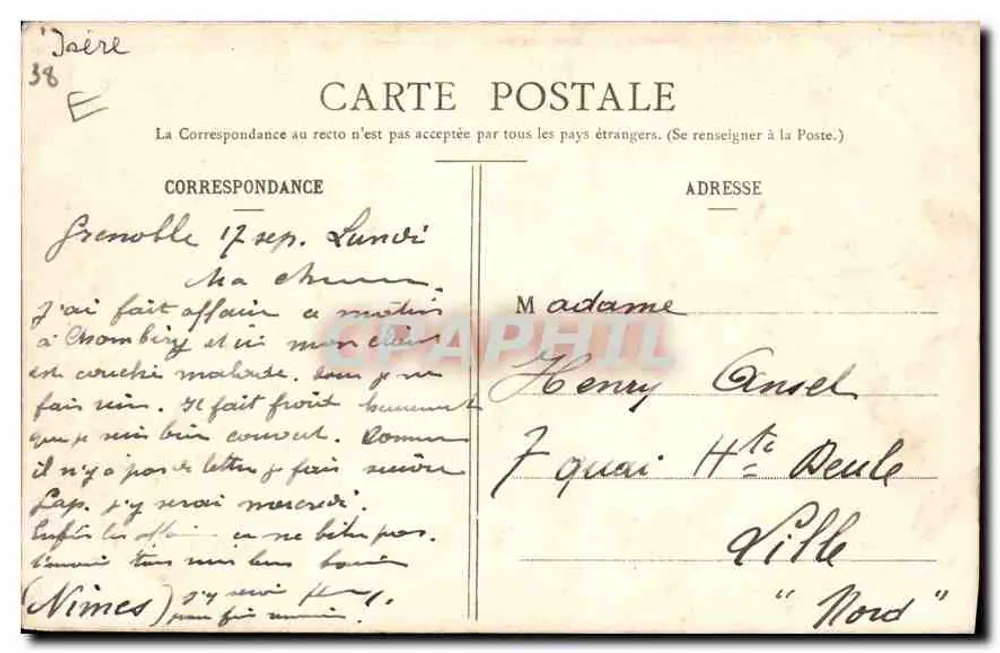 Grenoble - Straße Felix-Poulat — cliché A. V., n° 640 - Rückseite