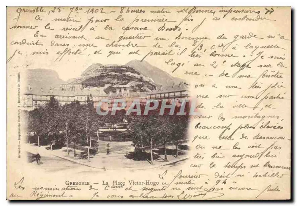 Grenoble — A Place Victor-Hugo — Impresso Cretain, 4, boulevard de l'Isère - Frente