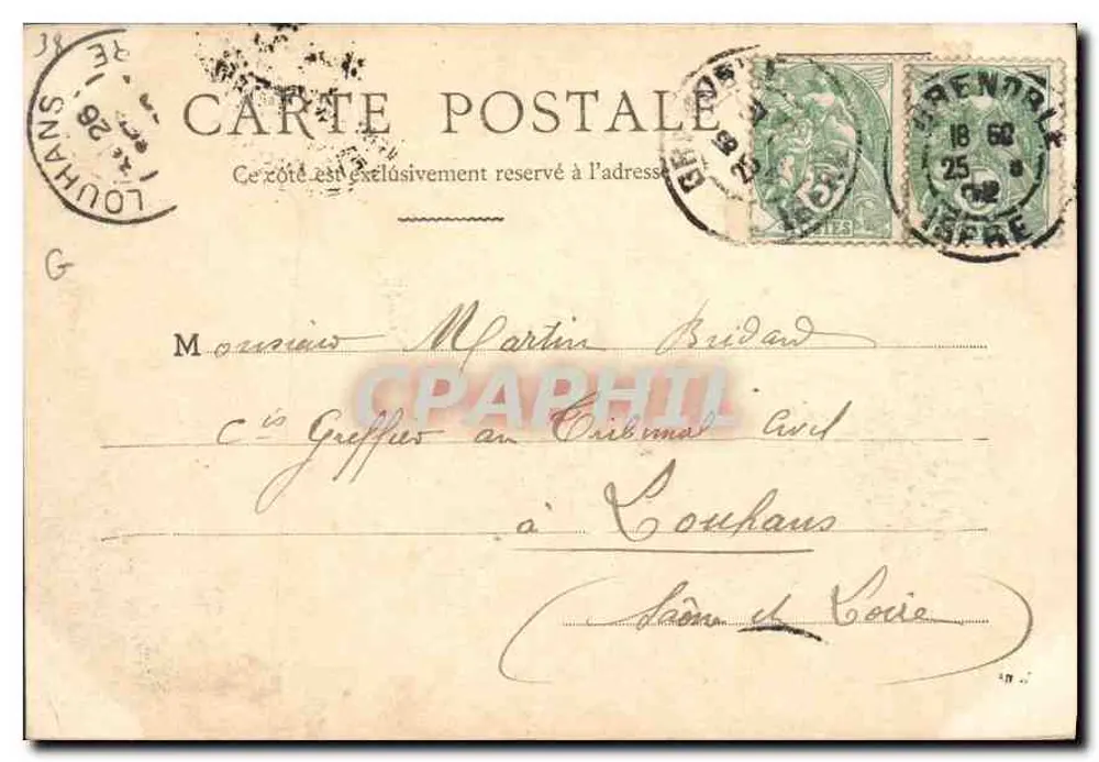 Grenoble — A Place Victor-Hugo — Impresso Cretain, 4, boulevard de l'Isère - Verso