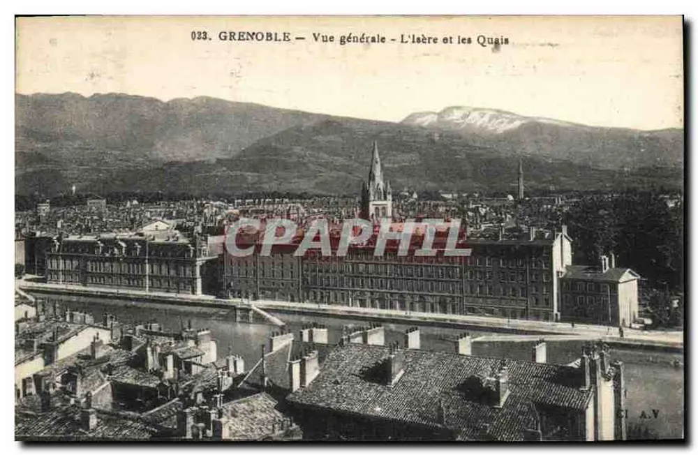 Grenoble — Vue générale — L'Isère et les Quais — Éditeur C.I. A.V. n° 023 - Vorderseite