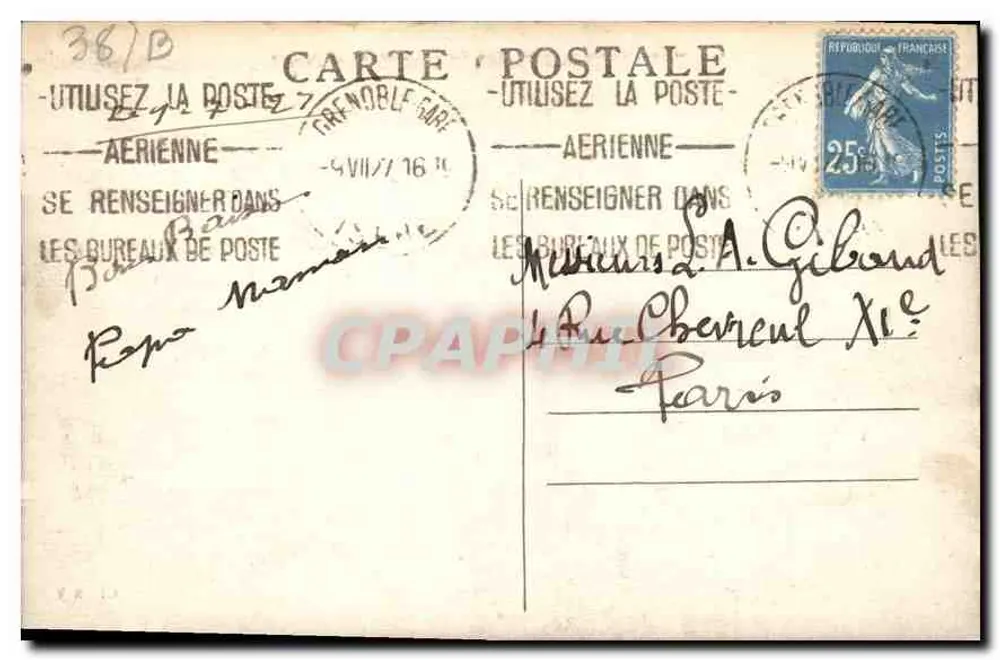 Grenoble — Vue générale — L'Isère et les Quais — Éditeur C.I. A.V. n° 023 - Rückseite