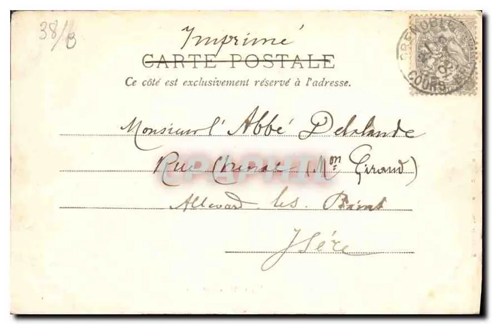 Grenoble — A Igreja de São Lourenço — Papelaria das Alpes, Lug. Robert, Grenoble - Verso