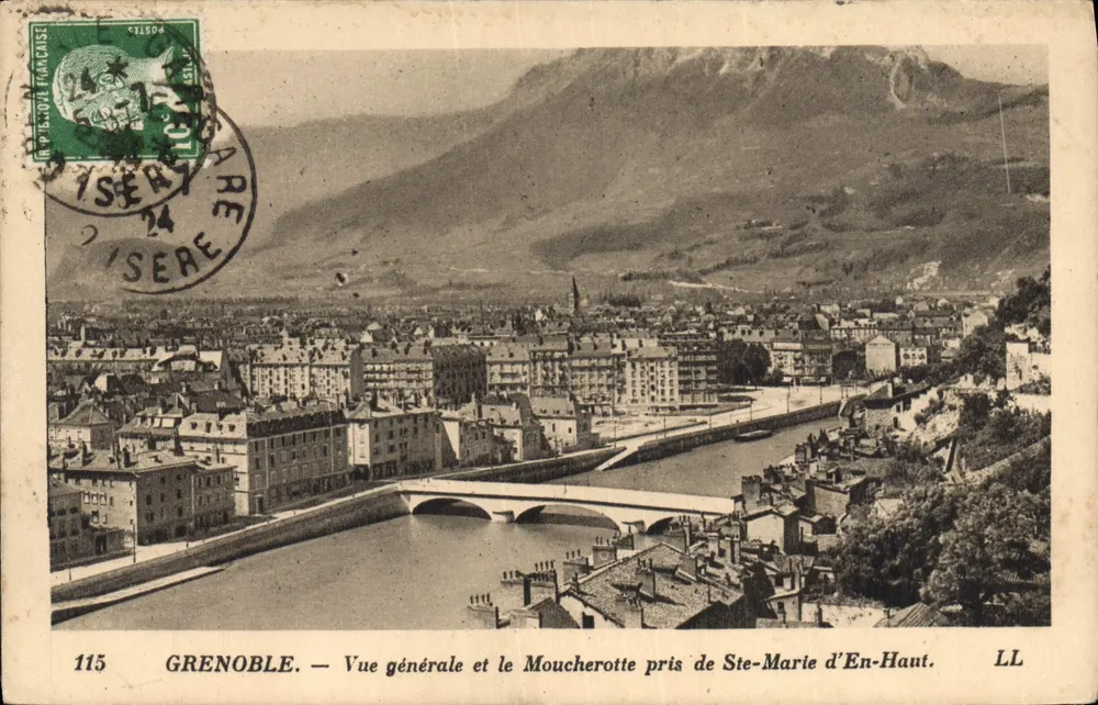 Grenoble — Allgemeiner Blick und der Moucherotte vom Ste-Marie d'En-Haut aus — LL - Vorderseite
