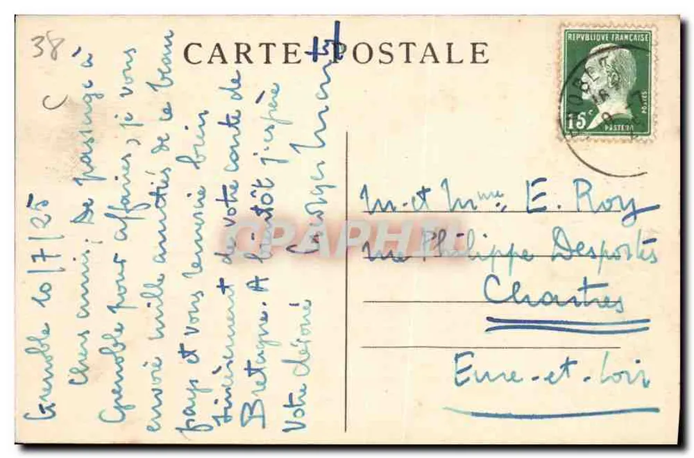 Grenoble — Der Drac-Brücke und die Alpenkette — E.R. - Rückseite