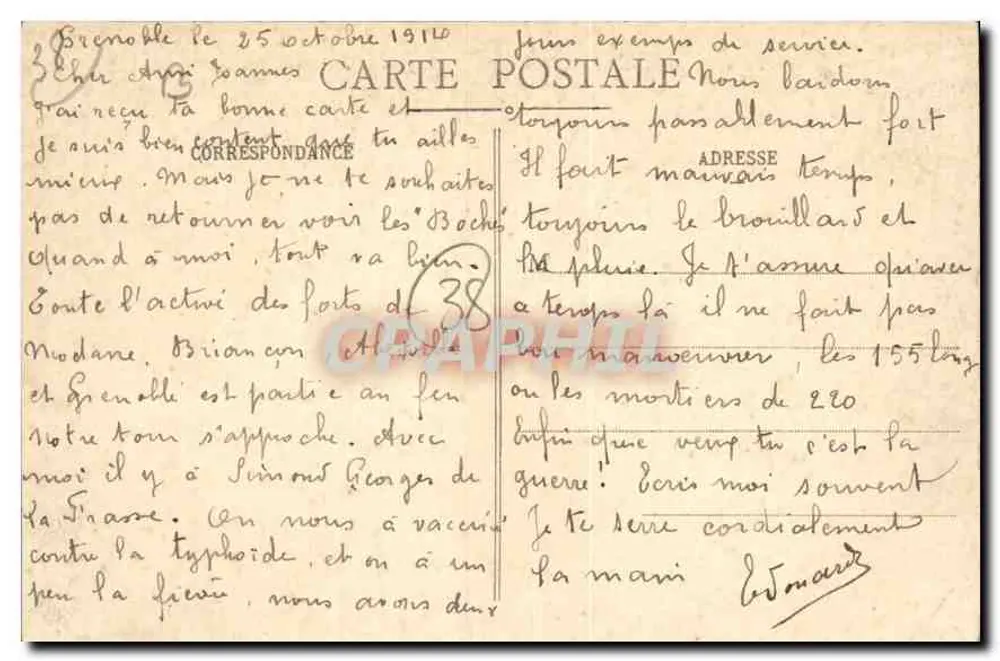 Grenoble - Place Victor Hugo und die Festungen - E.R. - Rückseite