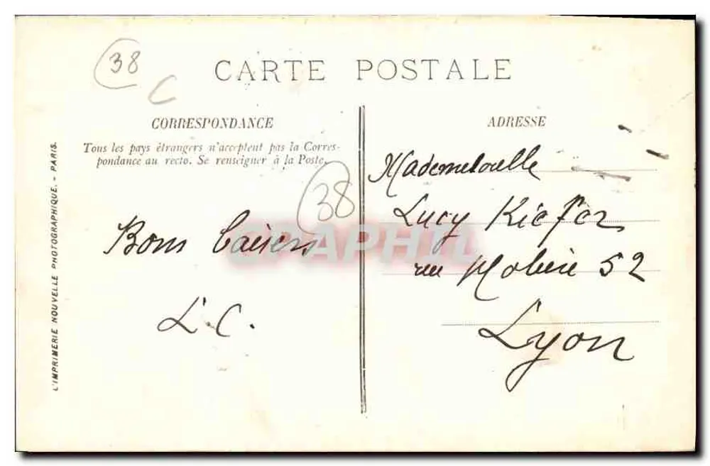 Grenoble — A Place Victor Hugo — LL. - Verso