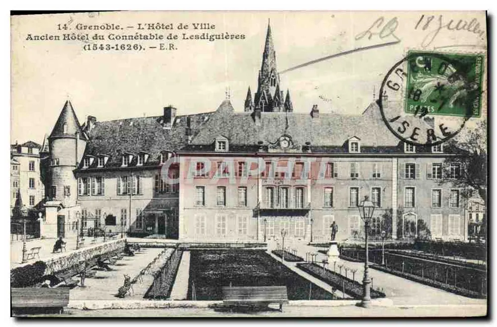 Grenoble — Das Rathaus, ehemaliges Hotel des Constablen Lesdiguières (1543-1626) — E.R. - Vorderseite