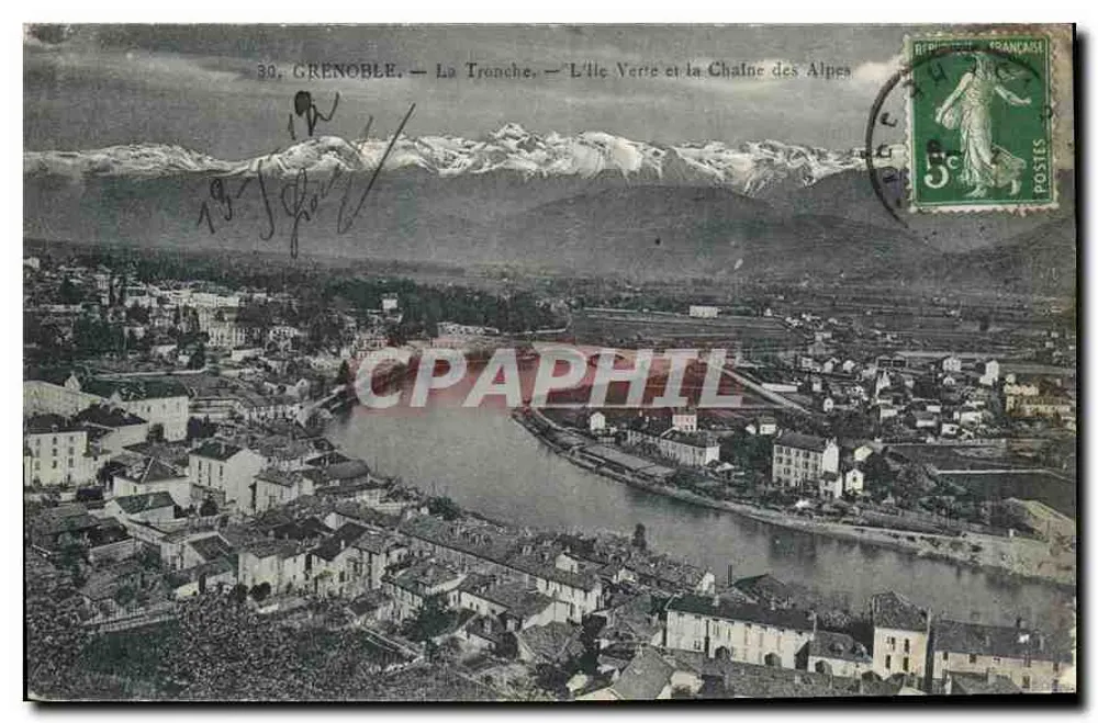 Grenoble — La Tronche, L'Île Verte und die Alpen — P. Gaufé, phot.-edit. Grenoble - Vorderseite