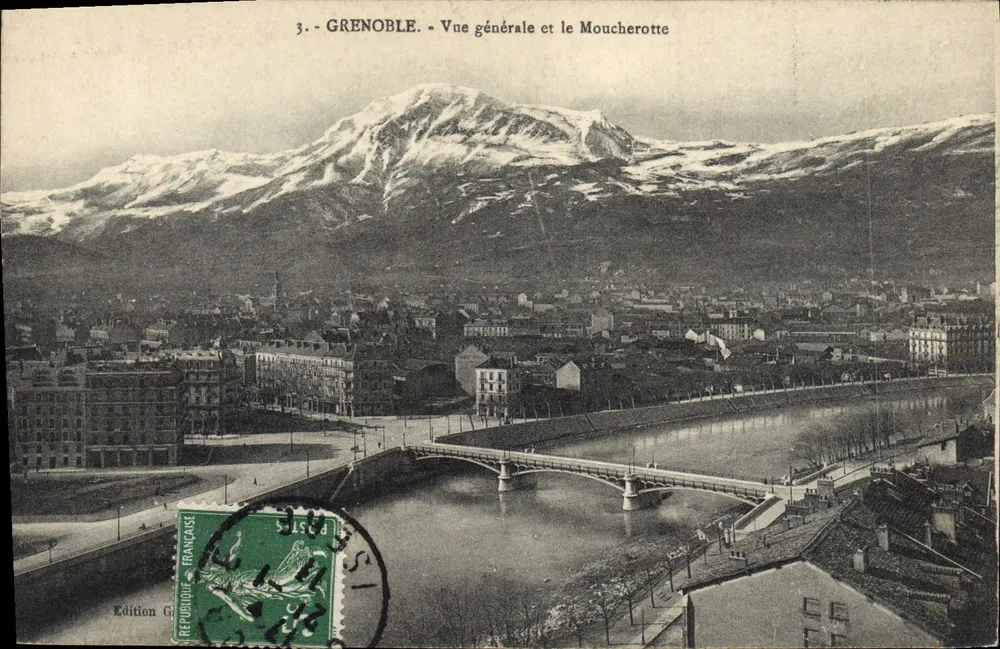 Grenoble - Vista geral e o Moucherotte — Edição G. República Francesa - Frente