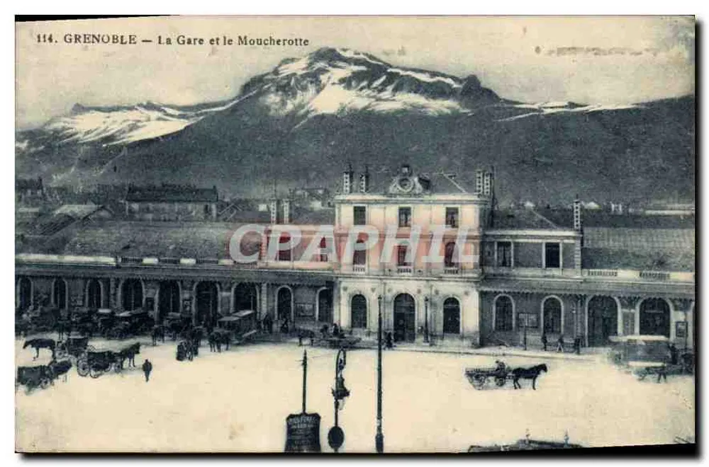Grenoble — A Estação e o Monte Moucherotte — Edit. Bourcier, Grenoble, n°114 - Frente