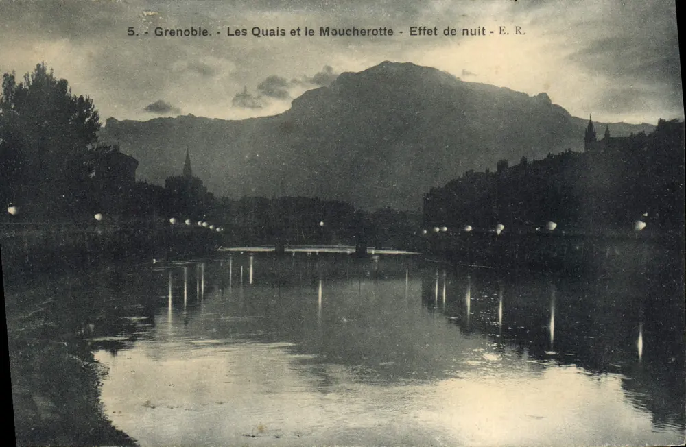 Grenoble - Les Quais und der Moucherotte - Nacht-Effekt - E.R. - Vorderseite