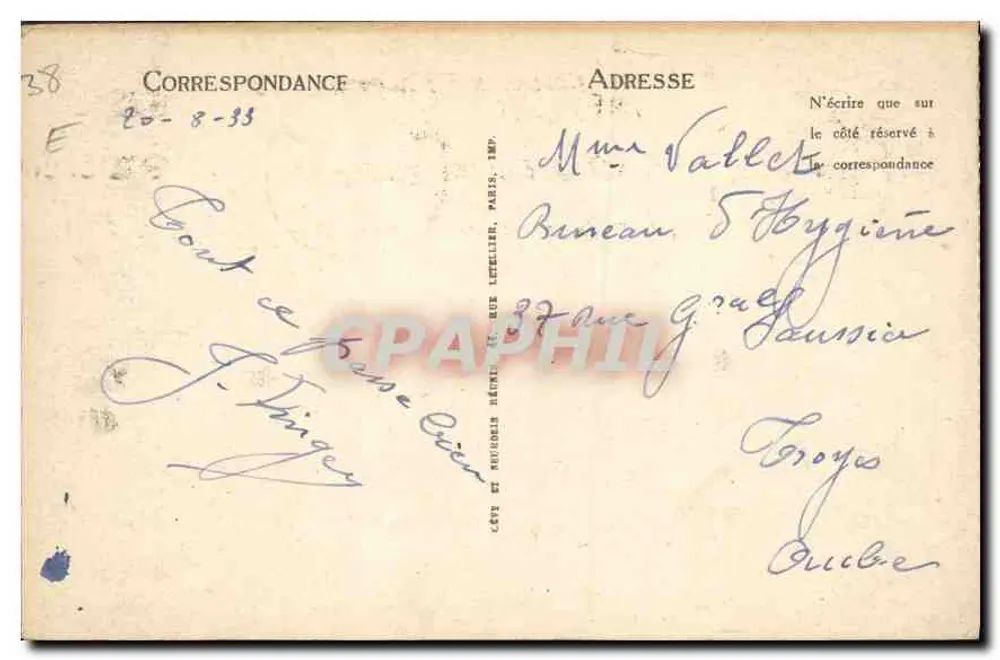 Grenoble — Praça Grenette — LL — 1891 - Verso
