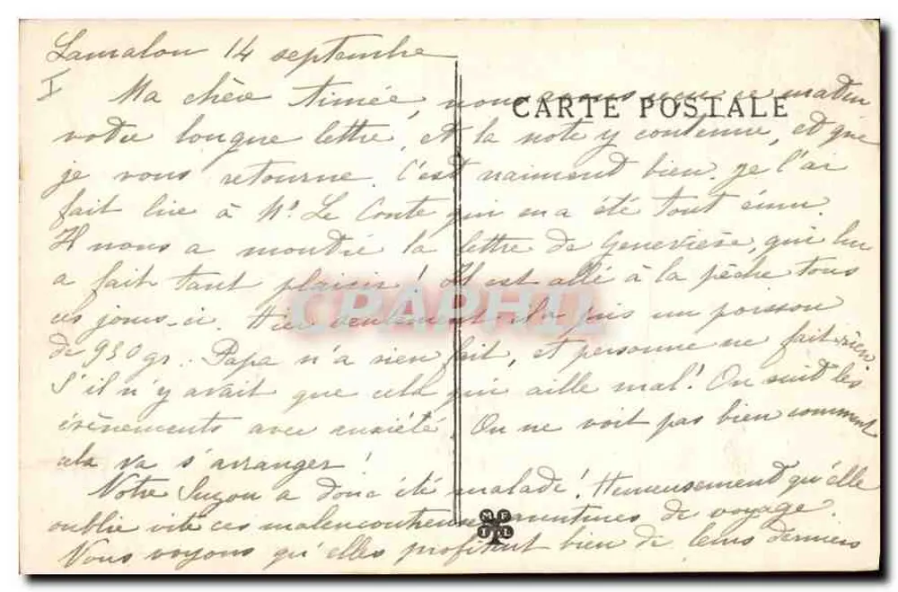 Lamalou-les-Bains — Ermitage de Capimont — Edit. MASSOL n°727 - Verso