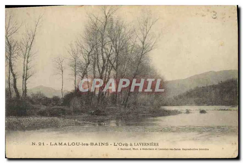 Lamalou-les-Bains - O Rio Orb em Lavernière — J. Raynaud, Fot. em Rédarieux e Lamalou-les-Bains, N°21 - Frente