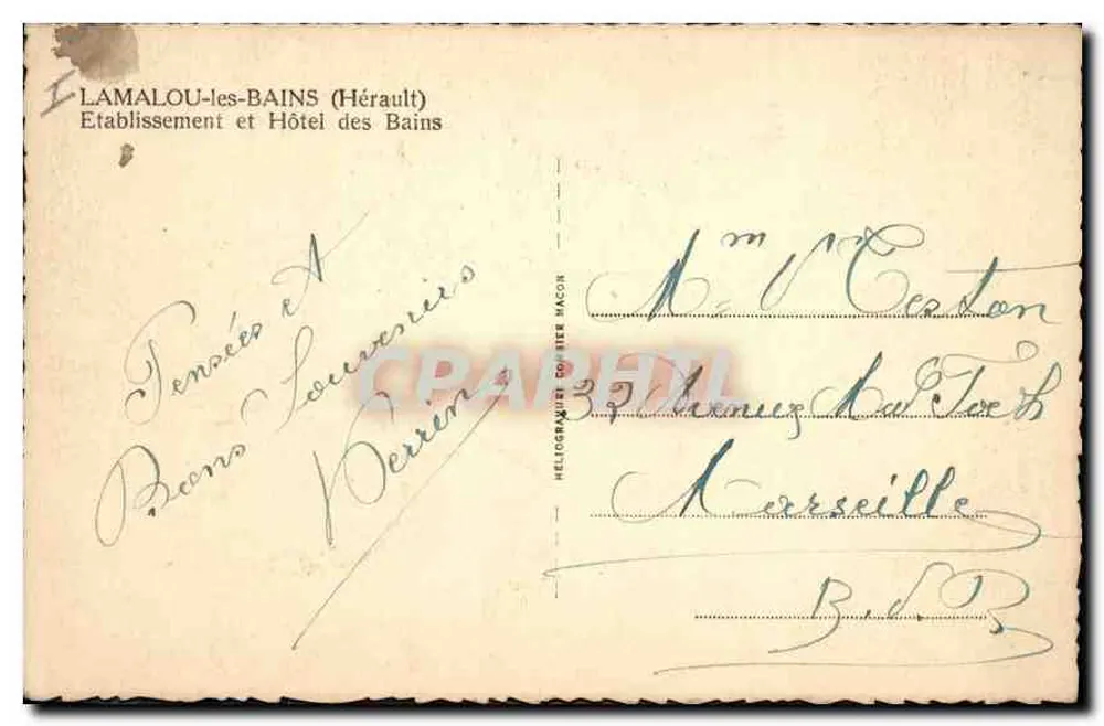 Lamalou-les-Bains — Einrichtung und Badehotel — Cimy - Rückseite