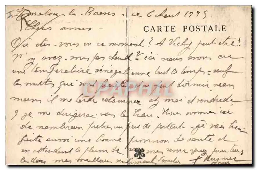 LAMALOU-les-BAINS — Vista do rio Orb — E. Dizier, n° 275 - Verso