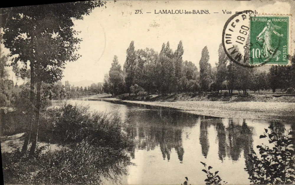 Lamalou-les-Bains — Vista sobre o Orb — editor anônimo, n° 275 - Frente