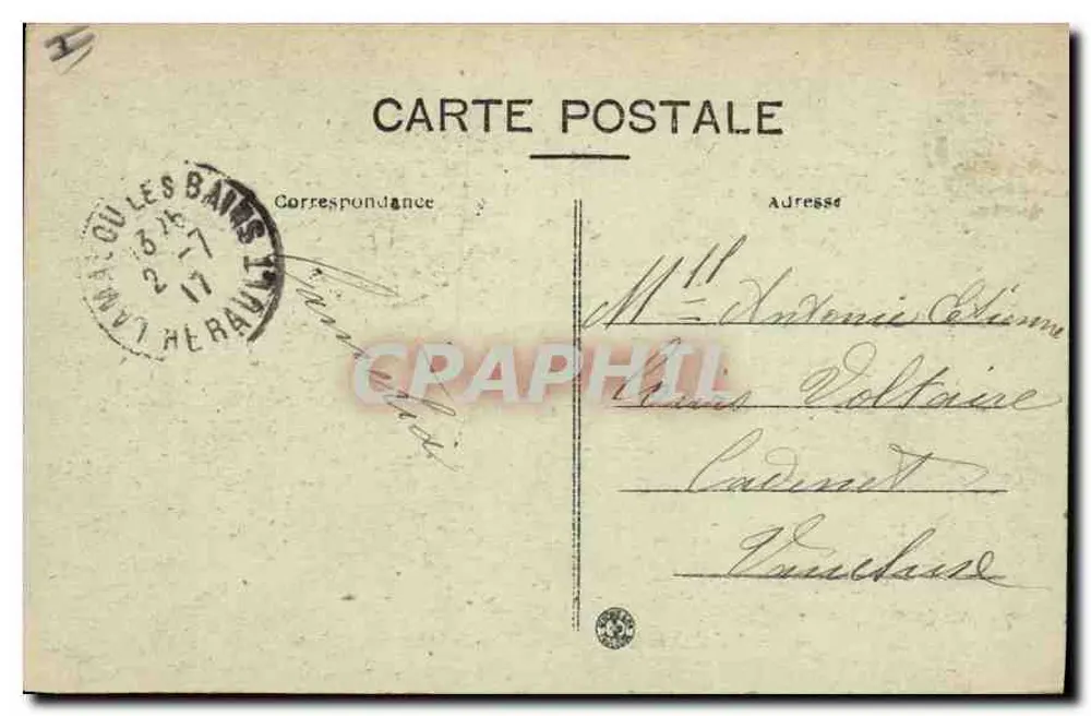 LAMALOU-le-HAUT (Hérault) — L'Allée des Chênes — Edit. Marius Pons, Béziers - Rückseite