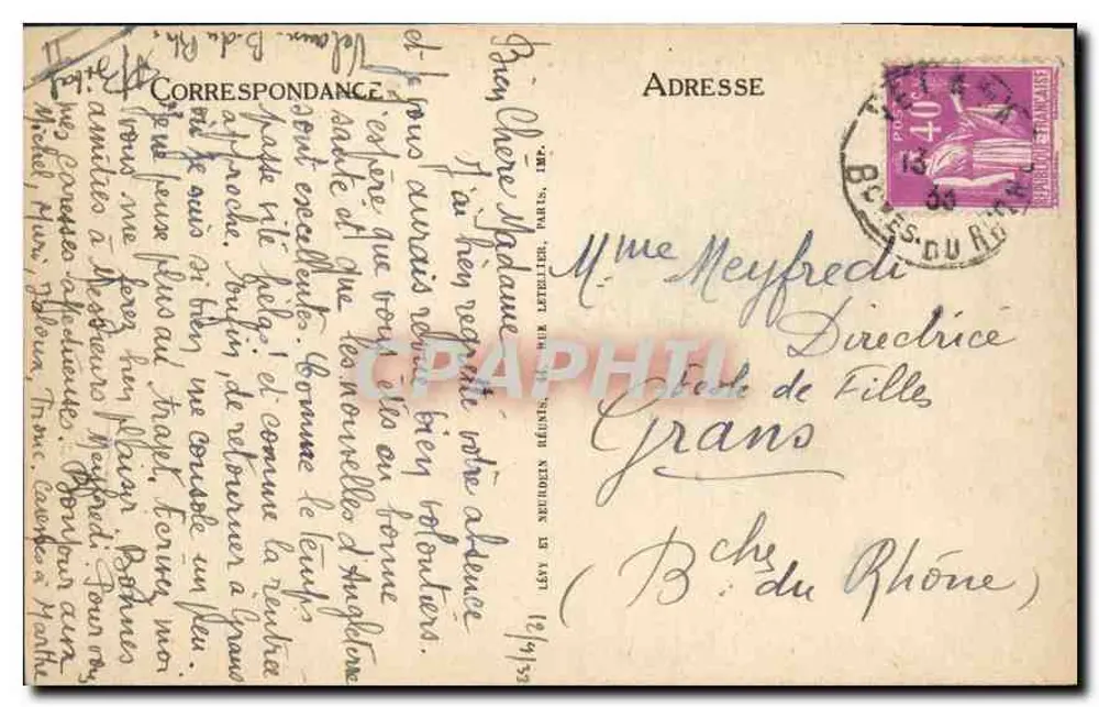 Roquefavour — Vista hacia el Hotel Arquier — LL - Reverso