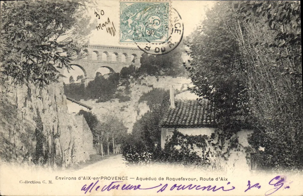 Arredores de AIX-EN-PROVENCE — Aqueduto de Roquefavour, Estrada de Aix - Frente