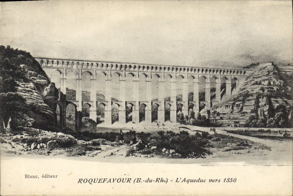 Roquefeuour (B.-du-Rhône) — El Acueducto hacia 1850 — Blanc, editor - Anverso