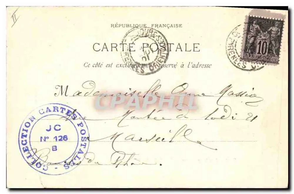 Roquefeuil - Wejście do Hermitażu — Fot. Lacour Marsylia — nr 387 - Rewers
