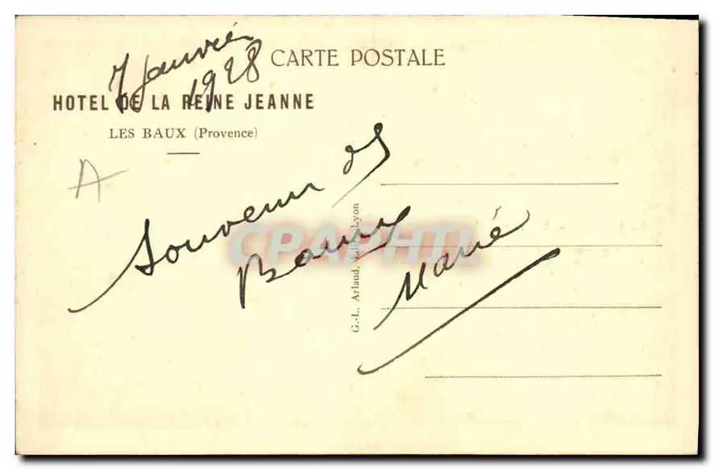Les Baux — Blick auf das aufgebaute Dorf — Hotel de la Reine Jeanne - Rückseite