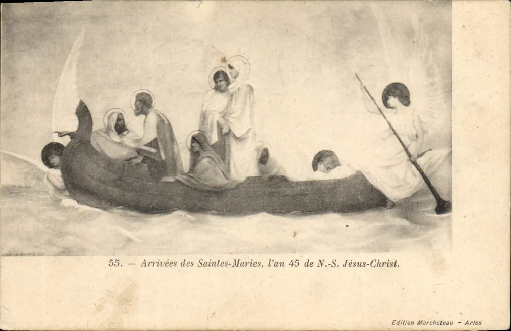 Chegada das Santas Maria, o ano 45 de Nosso Senhor Jesus Cristo — Edição Marcheteau - Arles - Frente