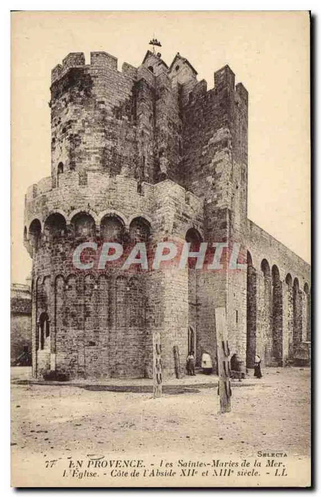 Les Saintes-Maries de la Mer — Die Kirche, Seite der Apse aus dem 12. und 13. Jahrhundert — SELECTA - Vorderseite