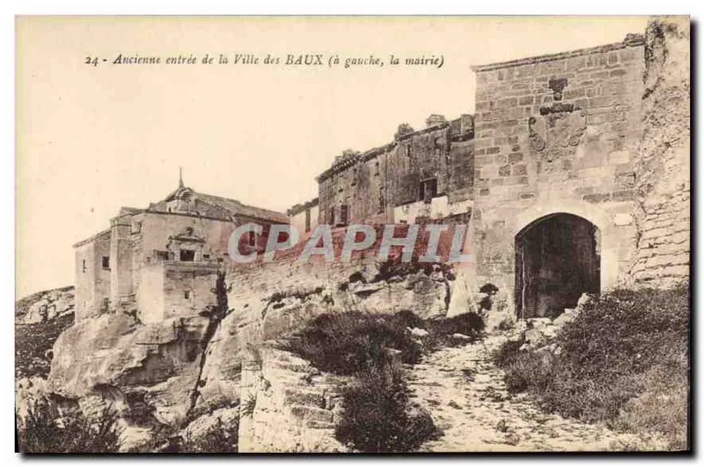 Alte Eingangstür zur Stadt BAUX — (links, das Rathaus) — Künstleredition IDEAL M. F. Beau, Avignon - Vorderseite